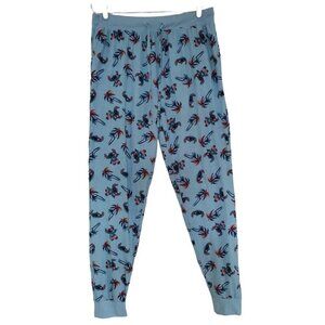 Disney Stitch Women's Plus Size Pajama Pants in Blue with Tropical Stitch Print